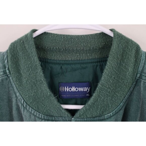 Vintage 90s Streetwear Mens XL Faded Color Block Denim Varsity Jacket Bomber USA - Picture 8 of 14